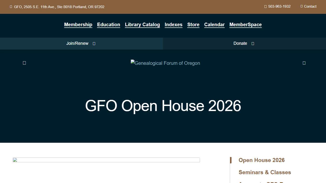 Open House 2026 : Learn : Genealogical Forum of Oregon